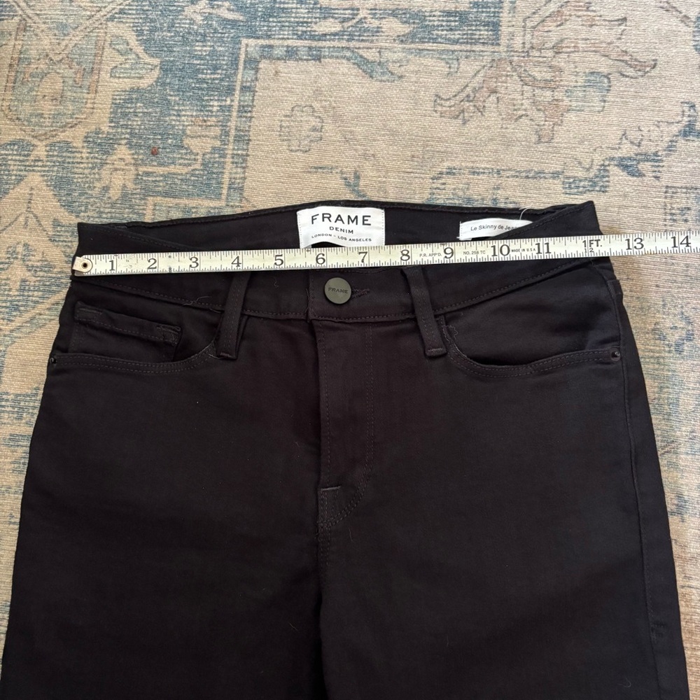 Frame Denim Le Skinny De Jeanne Black Zipper Hem Jeans / Size 27 - Picture 7 of 10